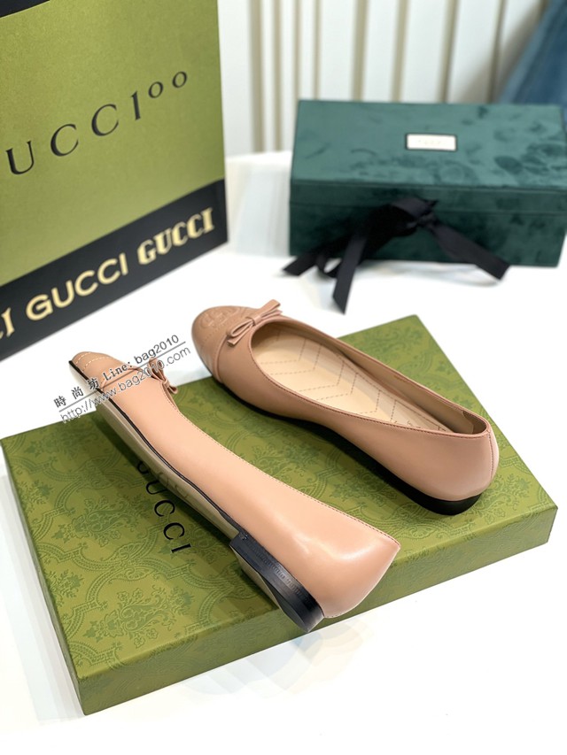 gucci古馳雙G平底芭蕾舞鞋 原版羊皮單鞋 dx3286